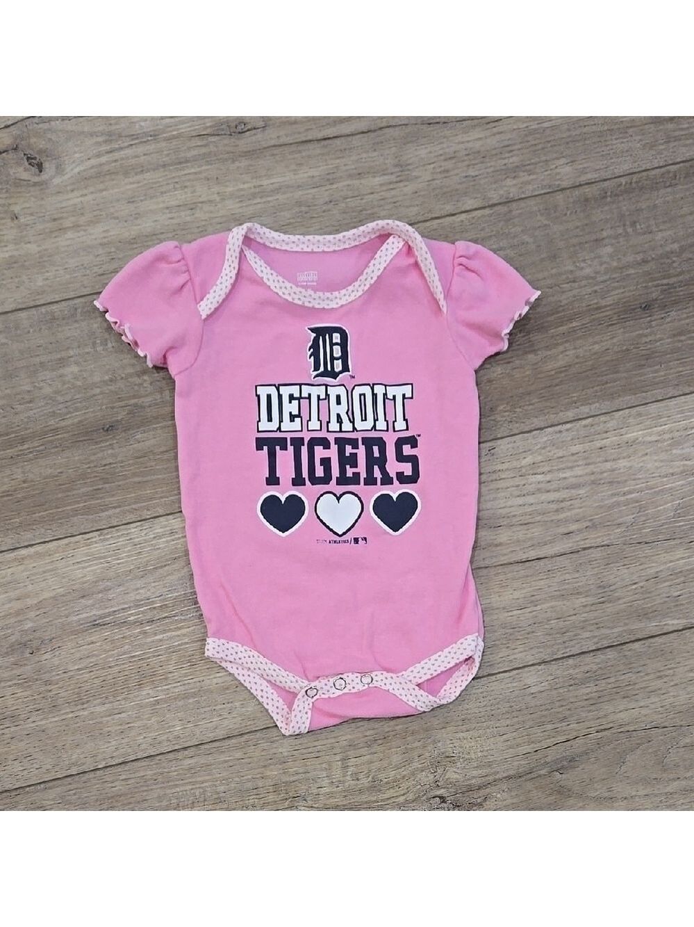 NWOT Detroit Tigers Pink Baby Onesie
